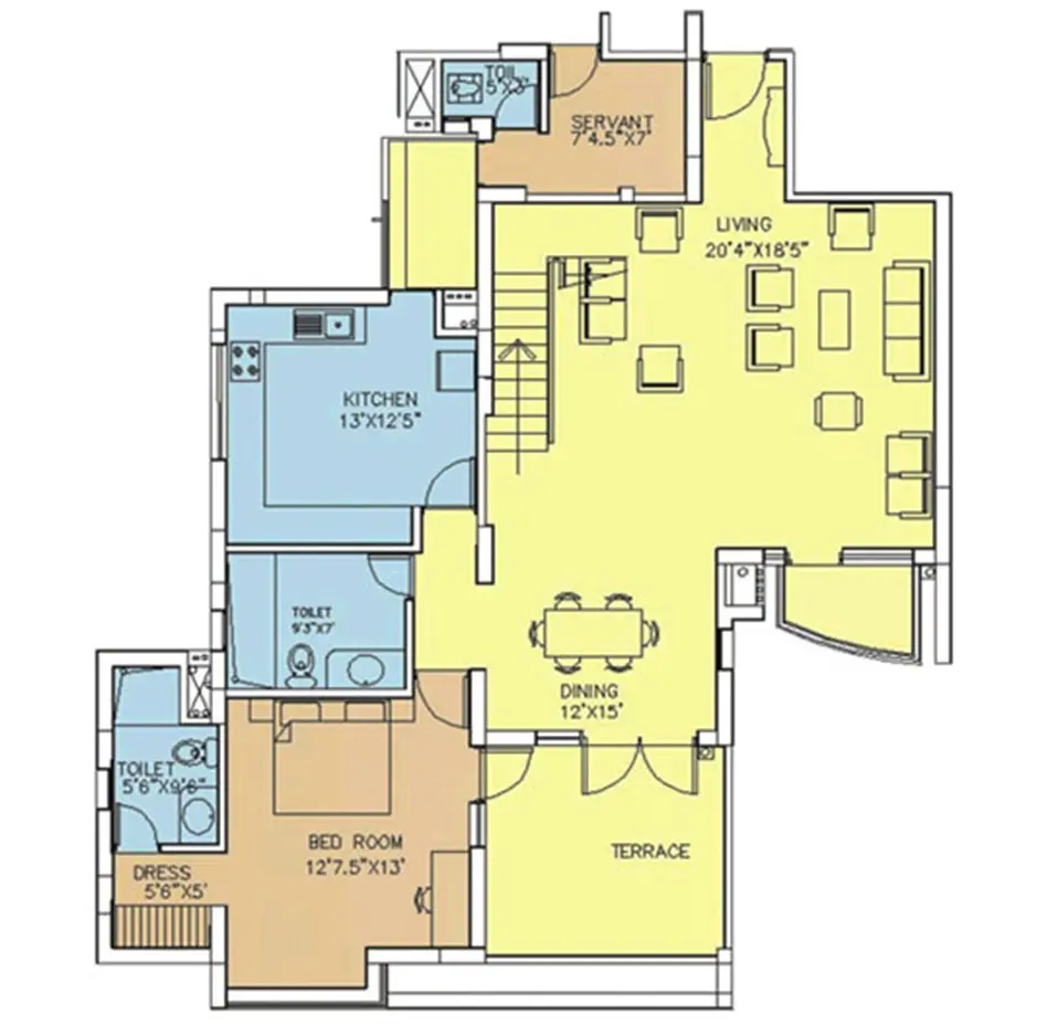 Bestech Park View City 1 penthouse plan 1