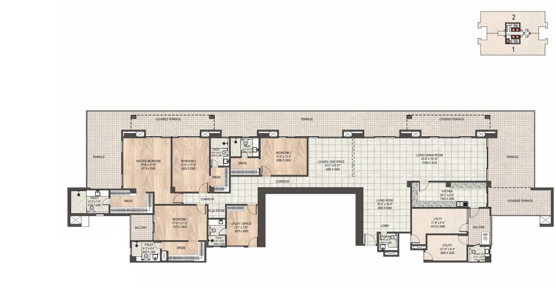 DLF Privana South penthouse plan 1
