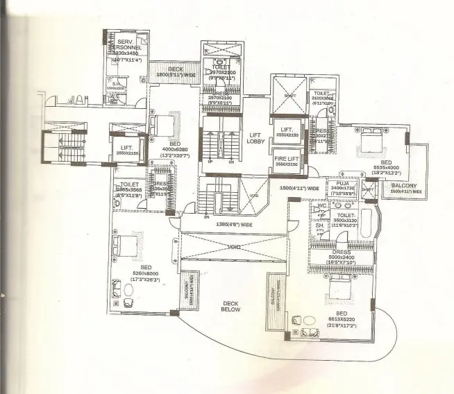 DLF The Magnolias penthouse plan 1
