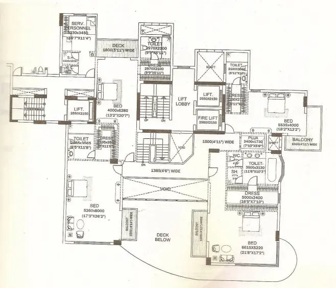 DLF The Magnolias penthouse plan 2