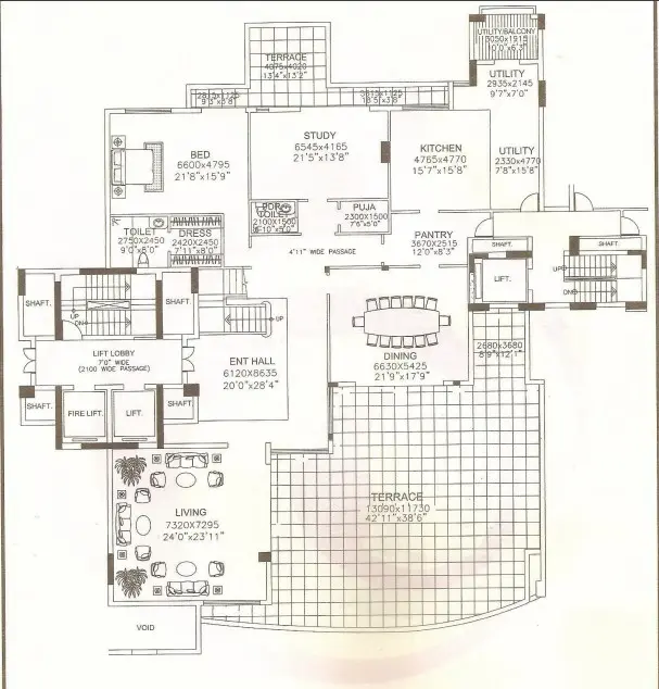 DLF The Magnolias penthouse plan 2