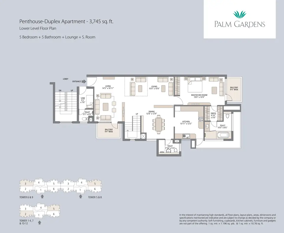 Emaar Palm Gardens penthouse plan 1