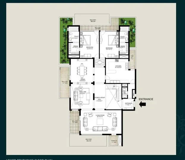 Emaar The Palm Springs penthouse plan 1