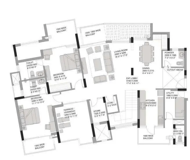 Experion The Heartsong penthouse plan 3