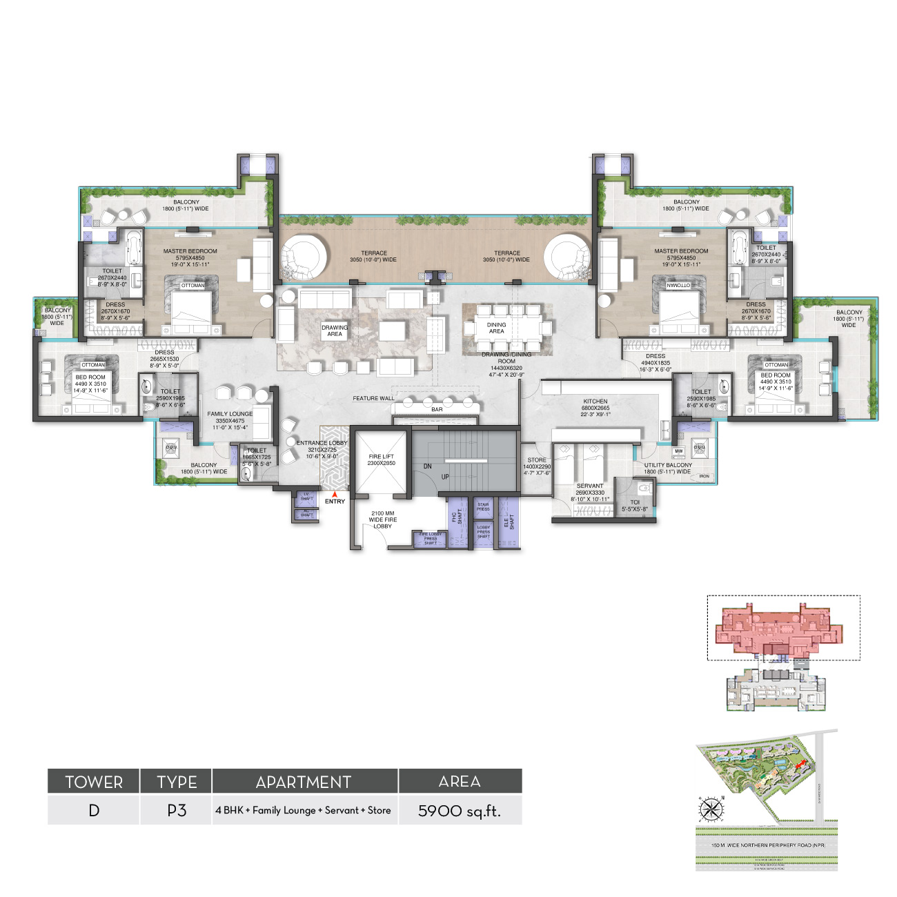 M3M Mansion penthouse plan 3