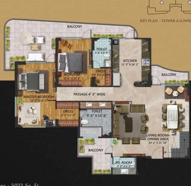 Oxirich Chintamanis penthouse plan 3