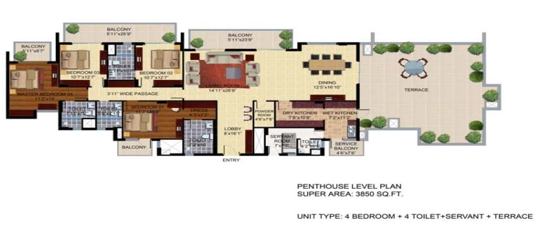 Paras Irene penthouse plan 1