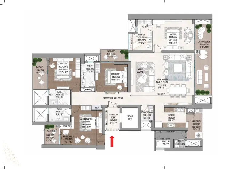 Signature Global Titanium SPR penthouse plan 1