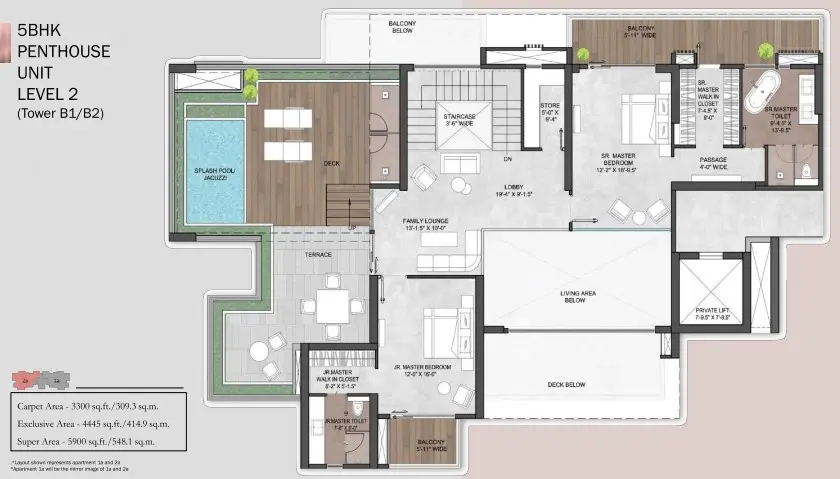 Silverglades The Legacy penthouse plan 2